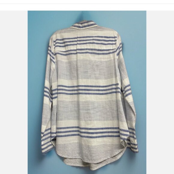 Westport Women’s Button-Up Shirt – Striped Cotton Lightweight Top Plus Size 1X - Picture 3 of 8